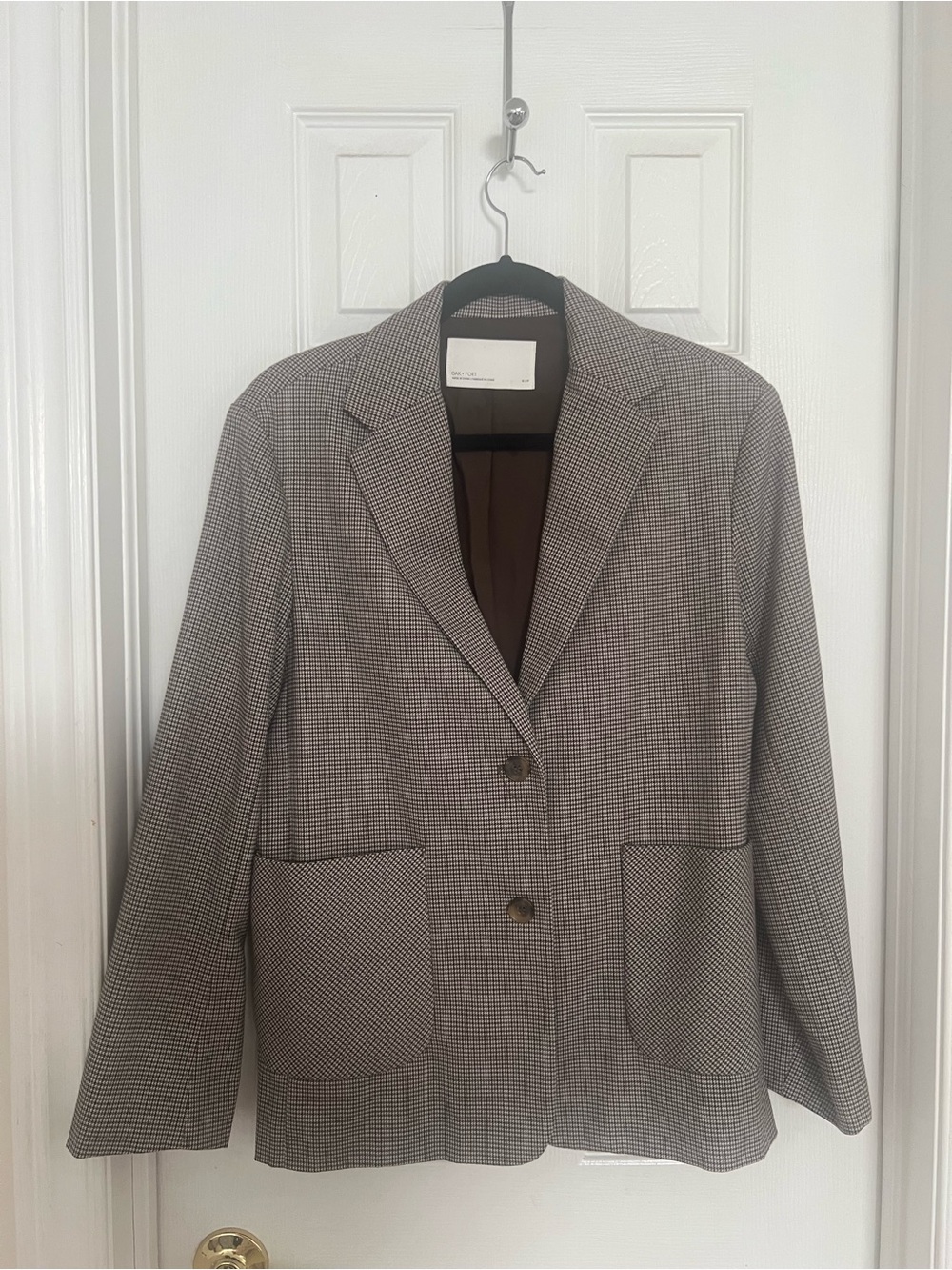 Oak + Fort Oversized Houndstooth Blazer